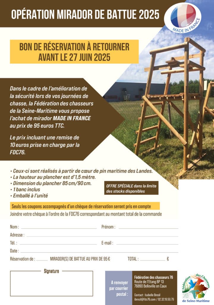 Vente de miradors de battue
